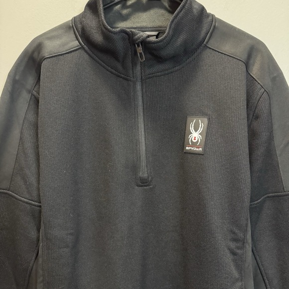 Spyder Active Pullover Men's Black Top Sweatshirt 1/4 Zip Training Size XL - Picture 3 of 10